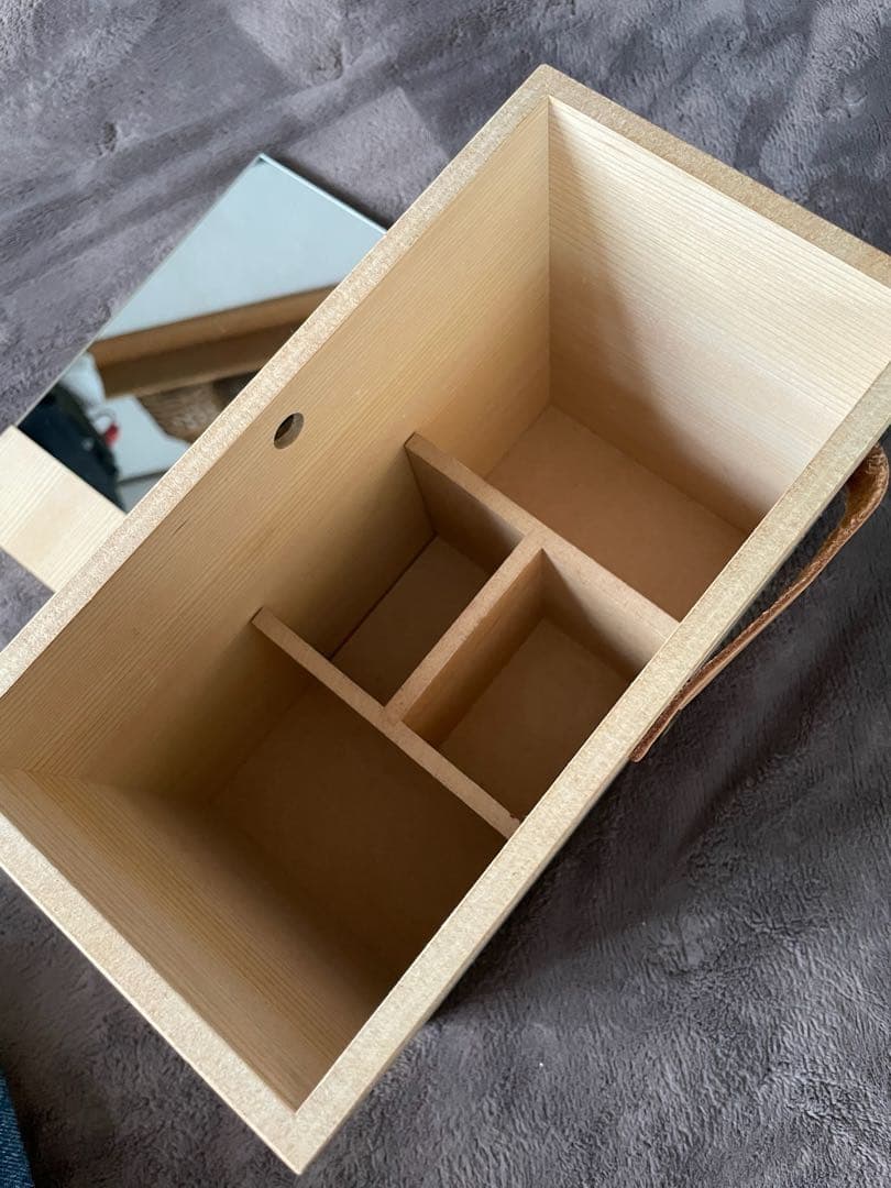 美品　北欧暮らしの道具店　木製ミラー付きメイクボックス