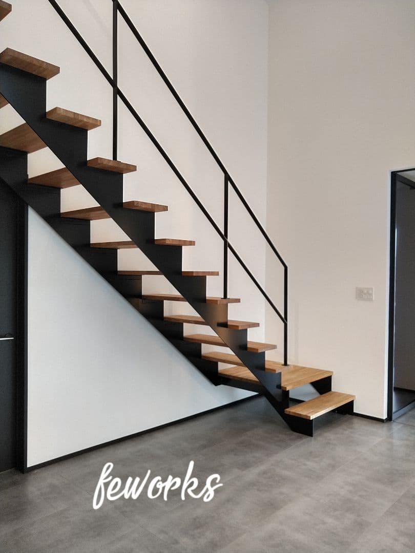 アイアン　手摺　階段　てすり　オーダーメイド　製作　鉄骨　スケルトン