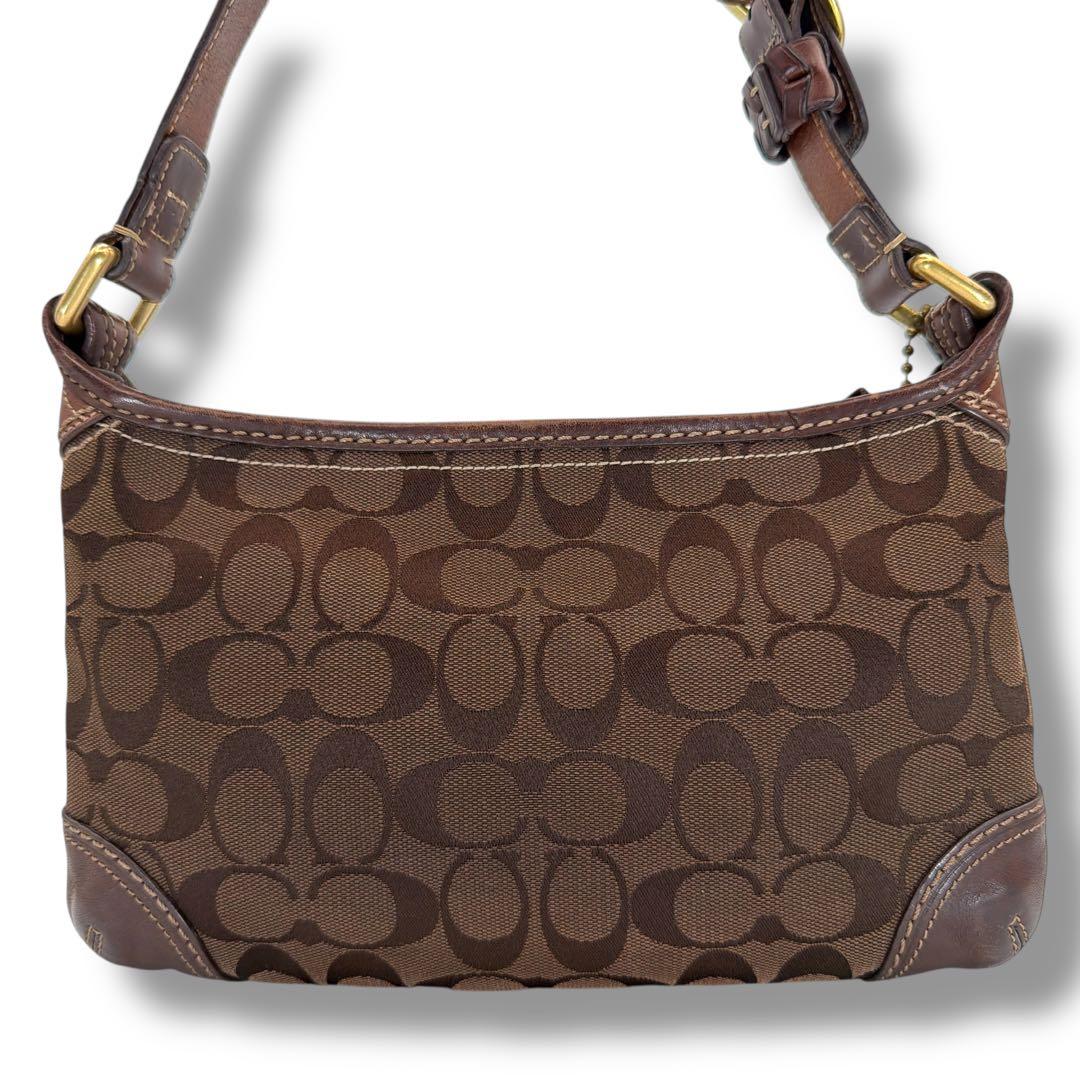 極美品 COACH ショルダーバッグ ブラウン シグネチャー y2k 11430