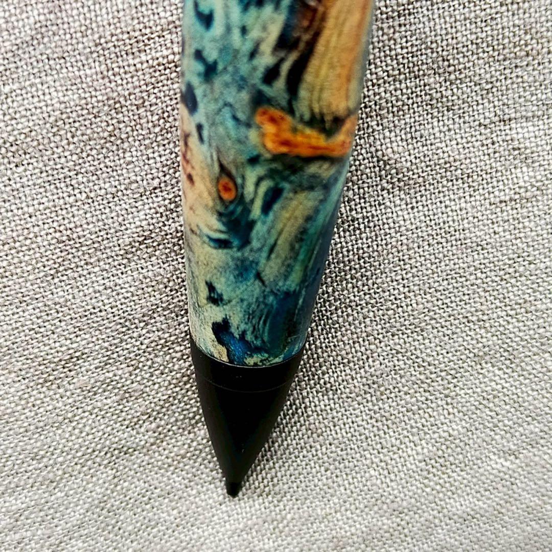 【魂】　ハンドメイド　木軸シャープぺン　スタビライズドウッド　0.5mm