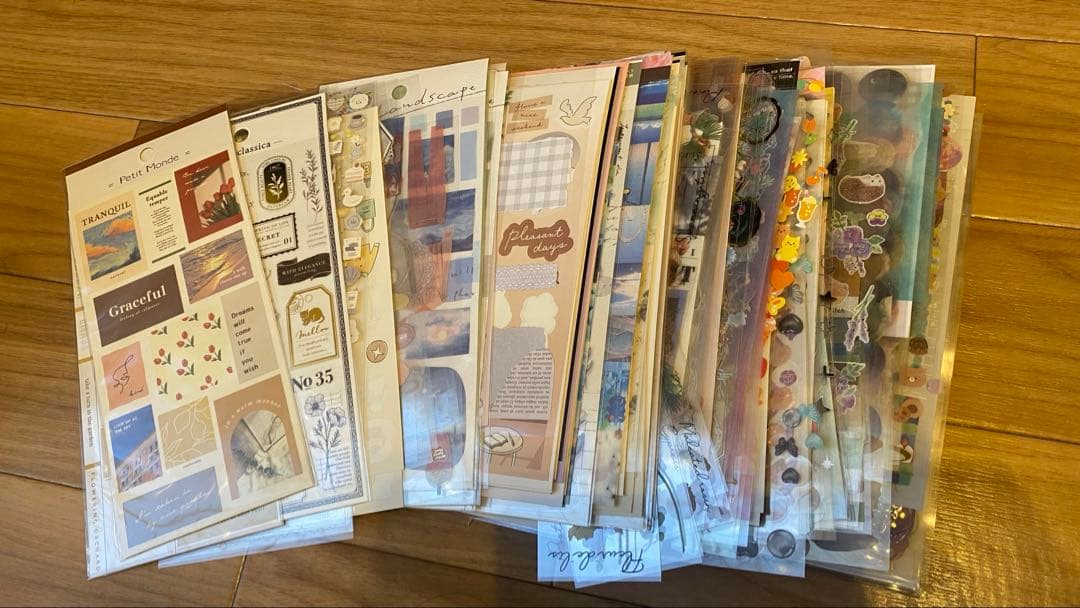 コラージュ　マスキングテープ　海外　フレークシール　　素材　シールまとめ売り