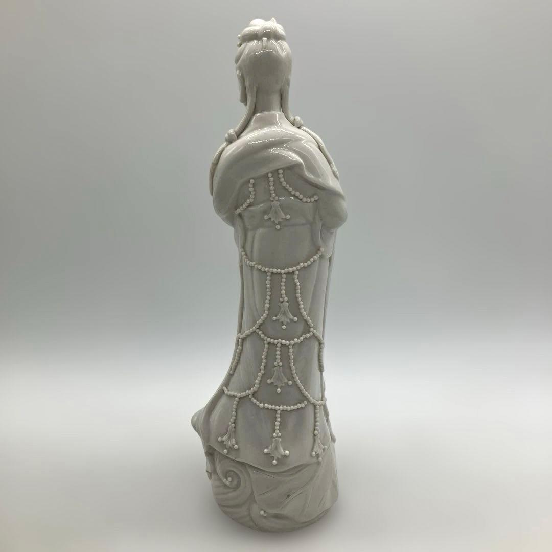 中国美術 白磁觀音 観音菩薩立像 高さ約30cm 徳化窯 ヴィンテージ