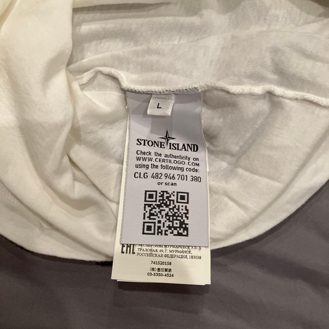 STONE  ホワイト Tシャツ ジッパーポケット付き