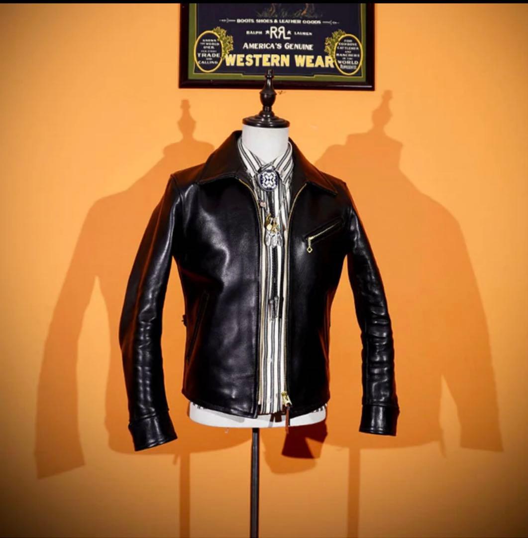 ホースハイドレザー シングルライダースジャケット