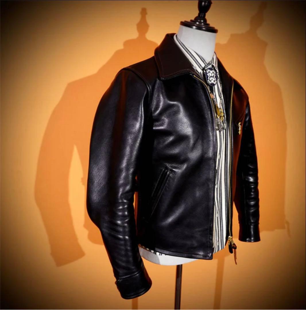 ホースハイドレザー シングルライダースジャケット
