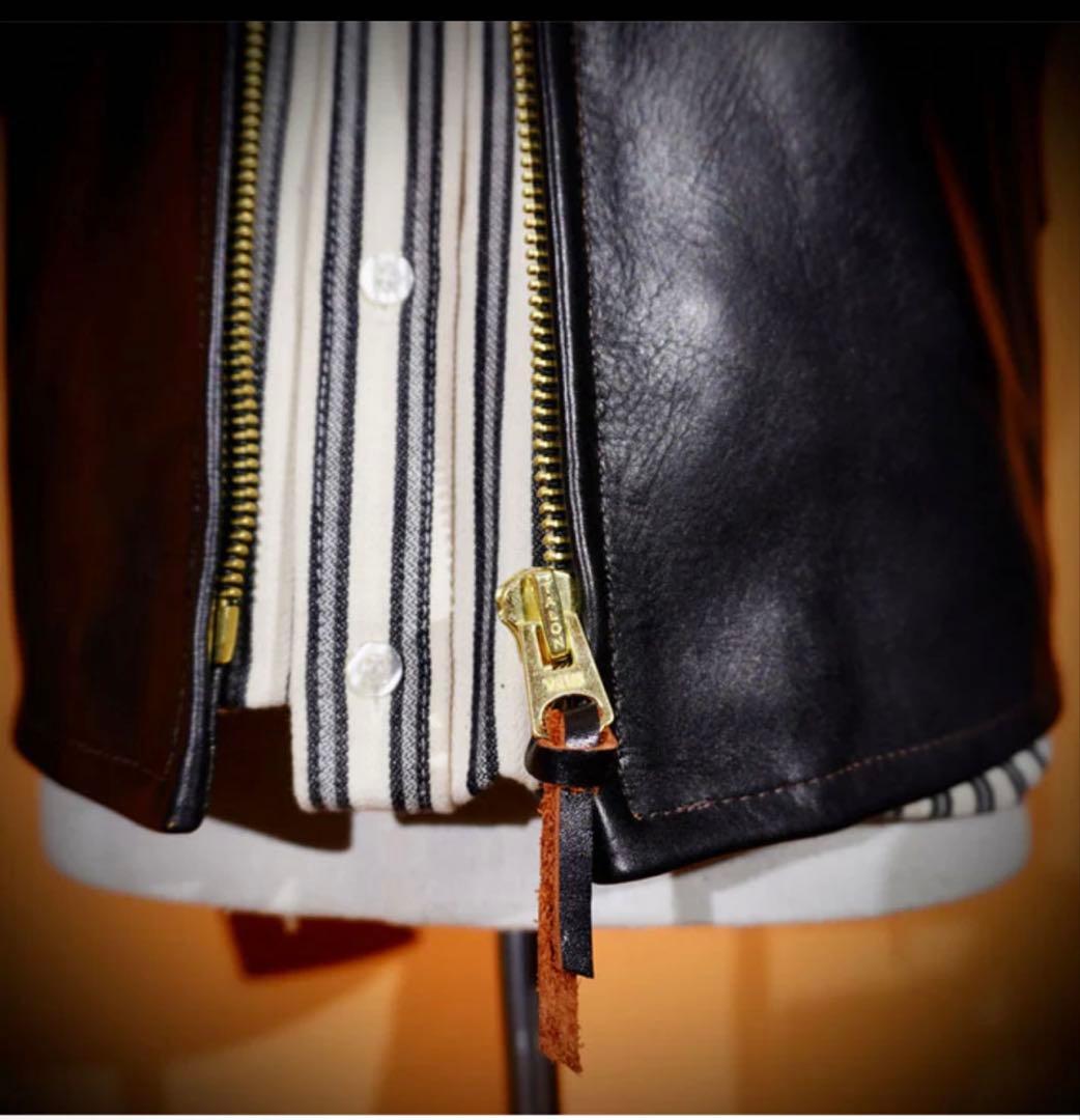 ホースハイドレザー シングルライダースジャケット