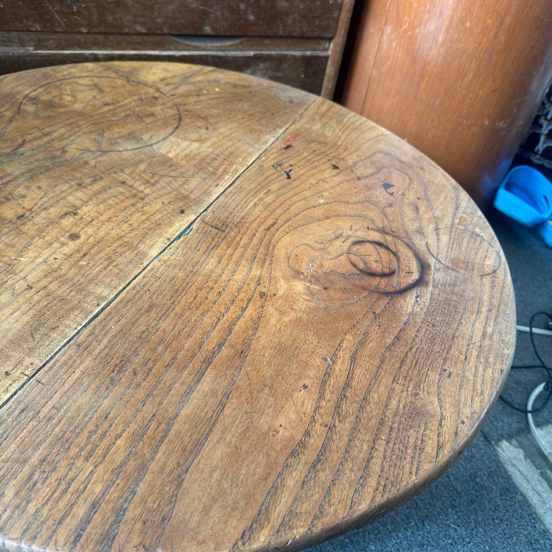 昭和レトロ　円形座卓 ちゃぶ台　古道具