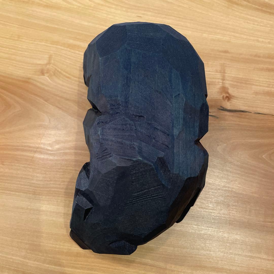 佐藤憲治作　木彫り　這い熊　徳島本藍染