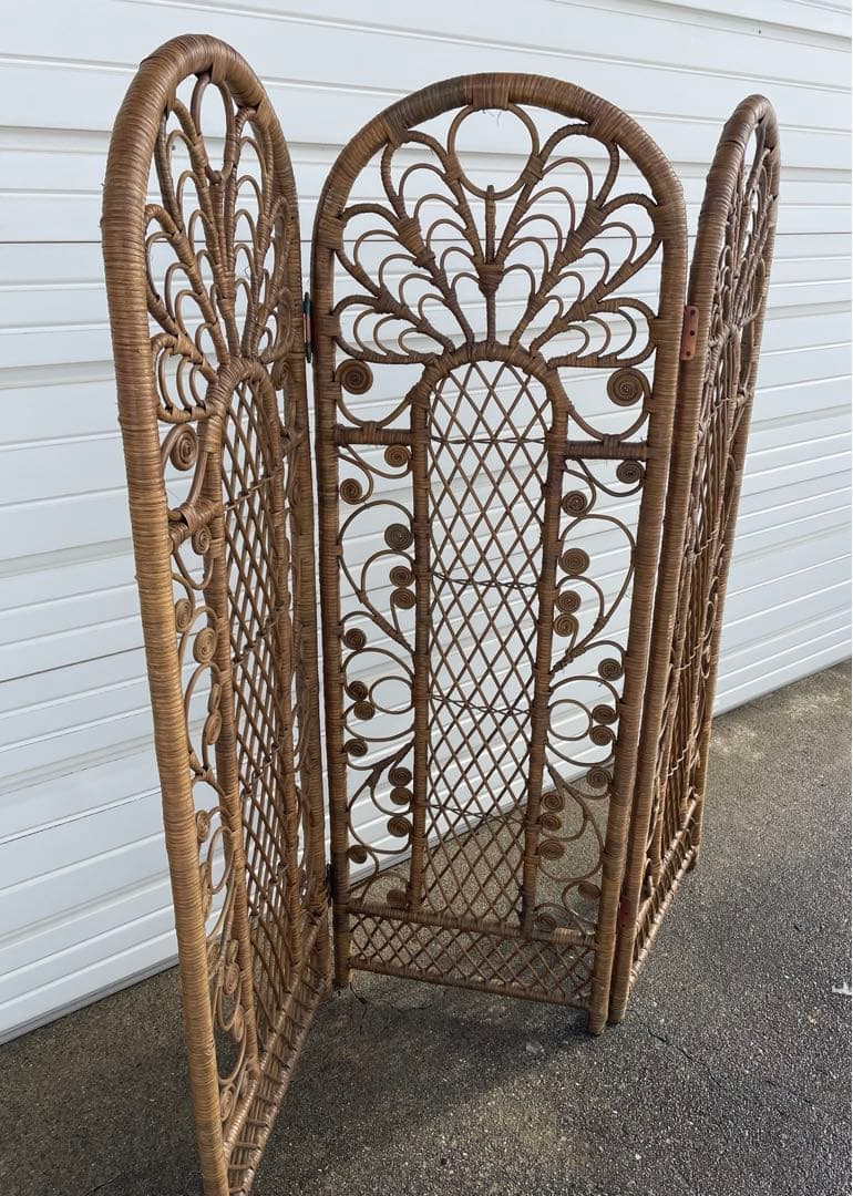 ビンテージ/ラタン/籐/籐家具/衝立/パーテーション/⑦