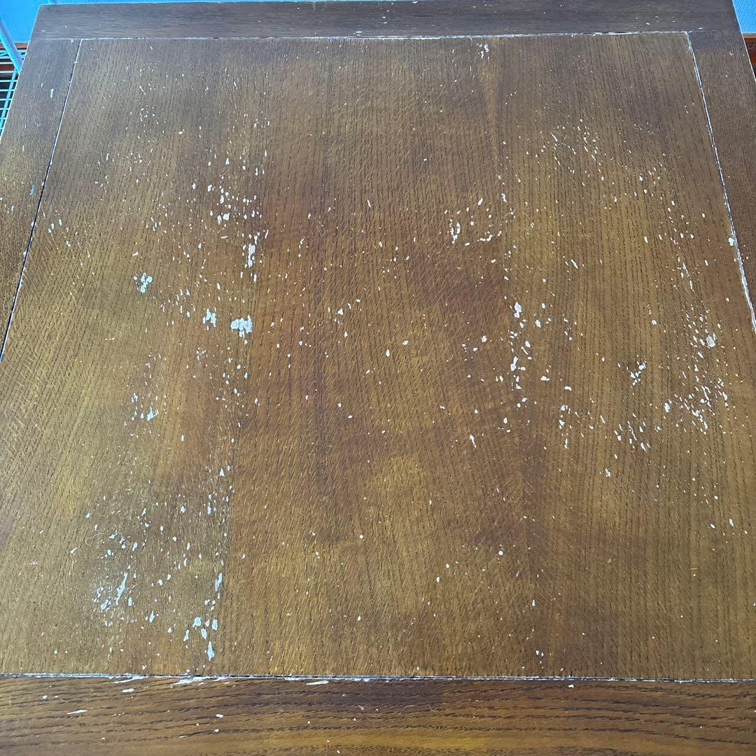 アンティーク家具　テーブル　木製　ダークブラウン　四角テーブル　伸縮　延長