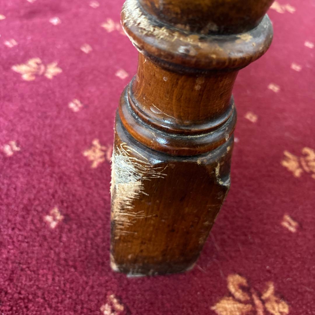 アンティーク家具　テーブル　木製　ダークブラウン　四角テーブル　伸縮　延長