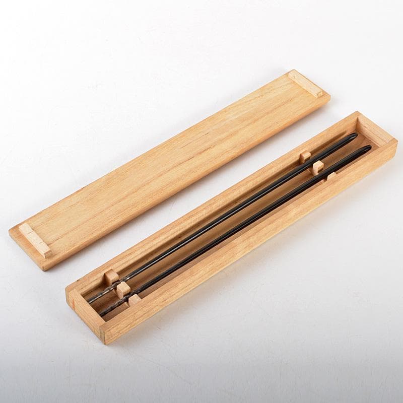 茶道具　金工師　木村清五郎作　鉄製　美津火箸　共布共箱　C　6458