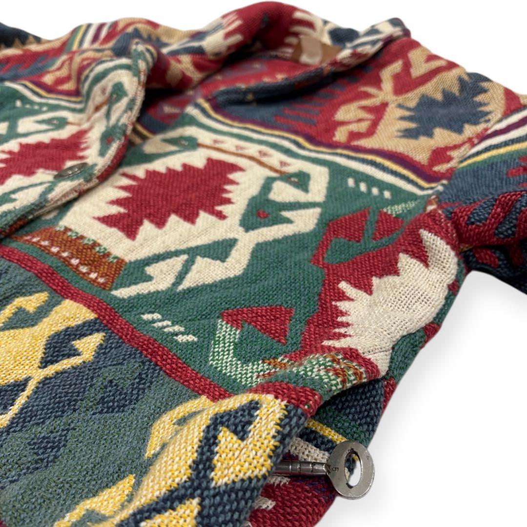 80s-90s●USA製 ネイティブジャケット ラグジャケット ゴブラン織り