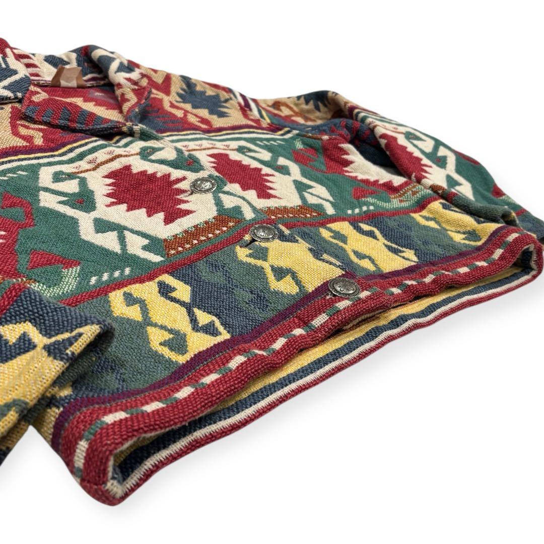 80s-90s●USA製 ネイティブジャケット ラグジャケット ゴブラン織り