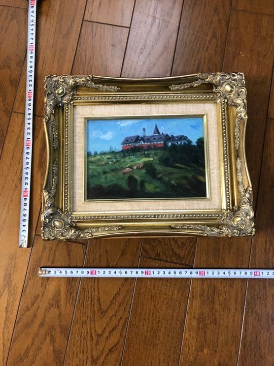 油絵　【小川　恒】丘の上の館