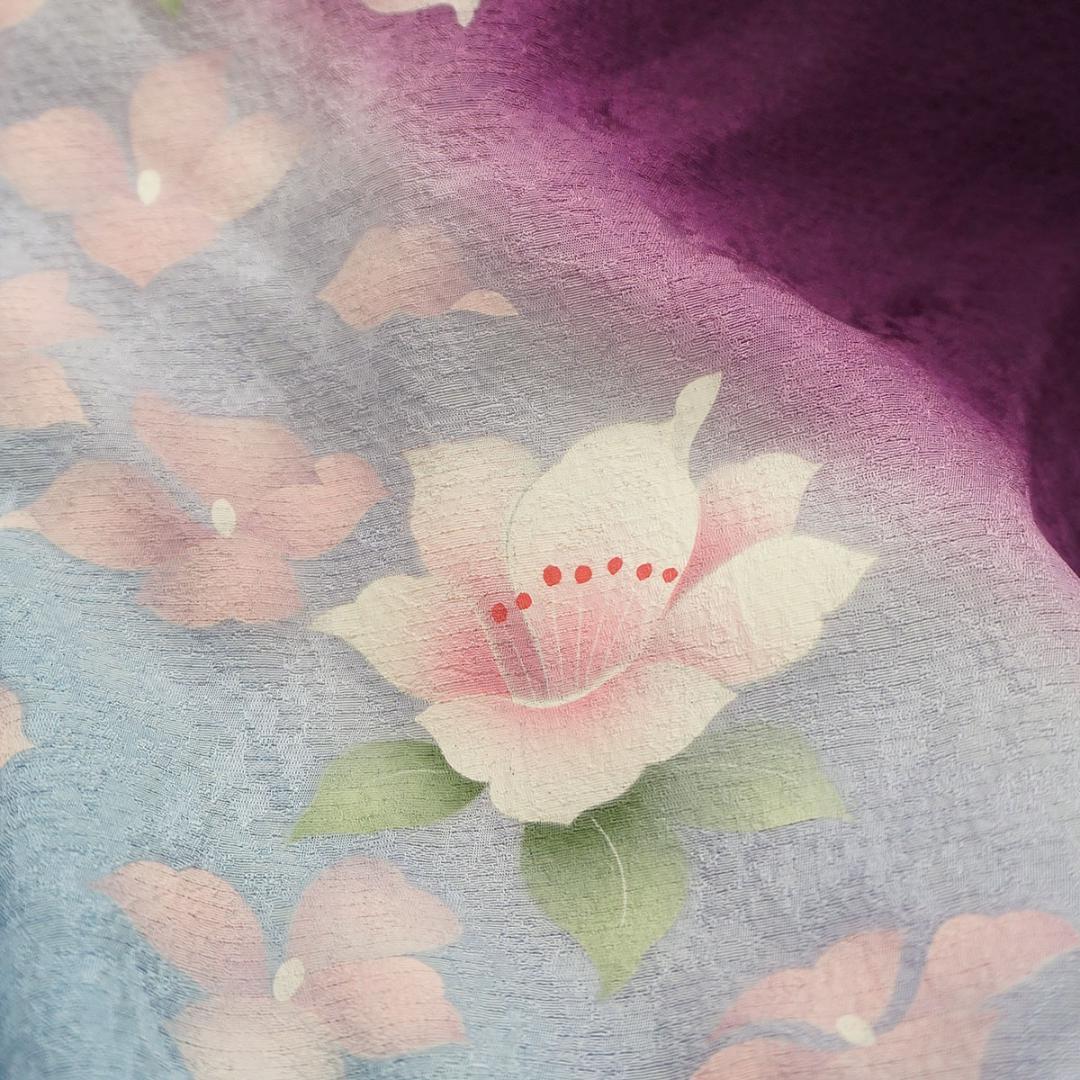 ワイドサイズ　ふくよかサイズ　長じゅばん付き　正絹振袖　165cm　a241