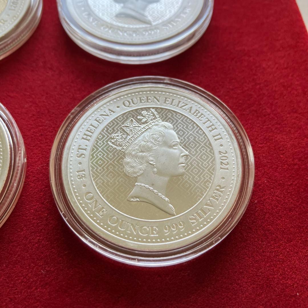 8枚◇アメリカ「セントヘレナ 女王の美徳・勝利 」1オンス 銀貨