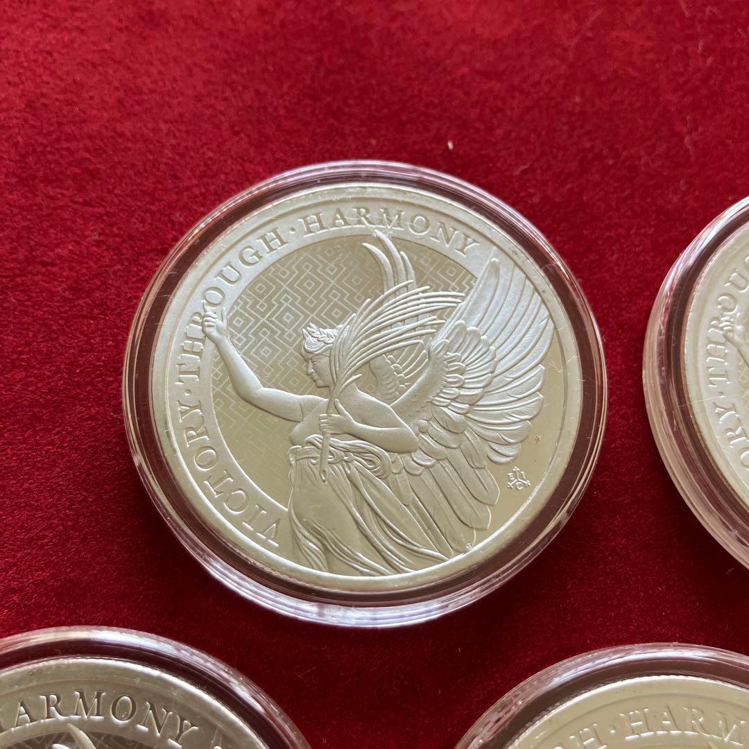 8枚◇アメリカ「セントヘレナ 女王の美徳・勝利 」1オンス 銀貨