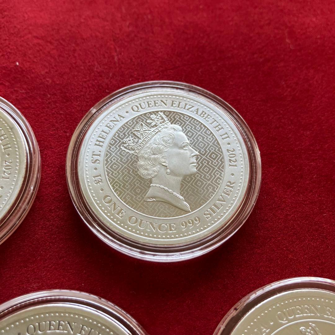 8枚◇アメリカ「セントヘレナ 女王の美徳・勝利 」1オンス 銀貨