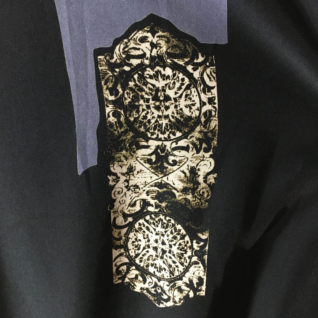 【個性派古着】長袖総柄デザインブルゾン　豪華刺繍入り　ヨーロピアン調　LL