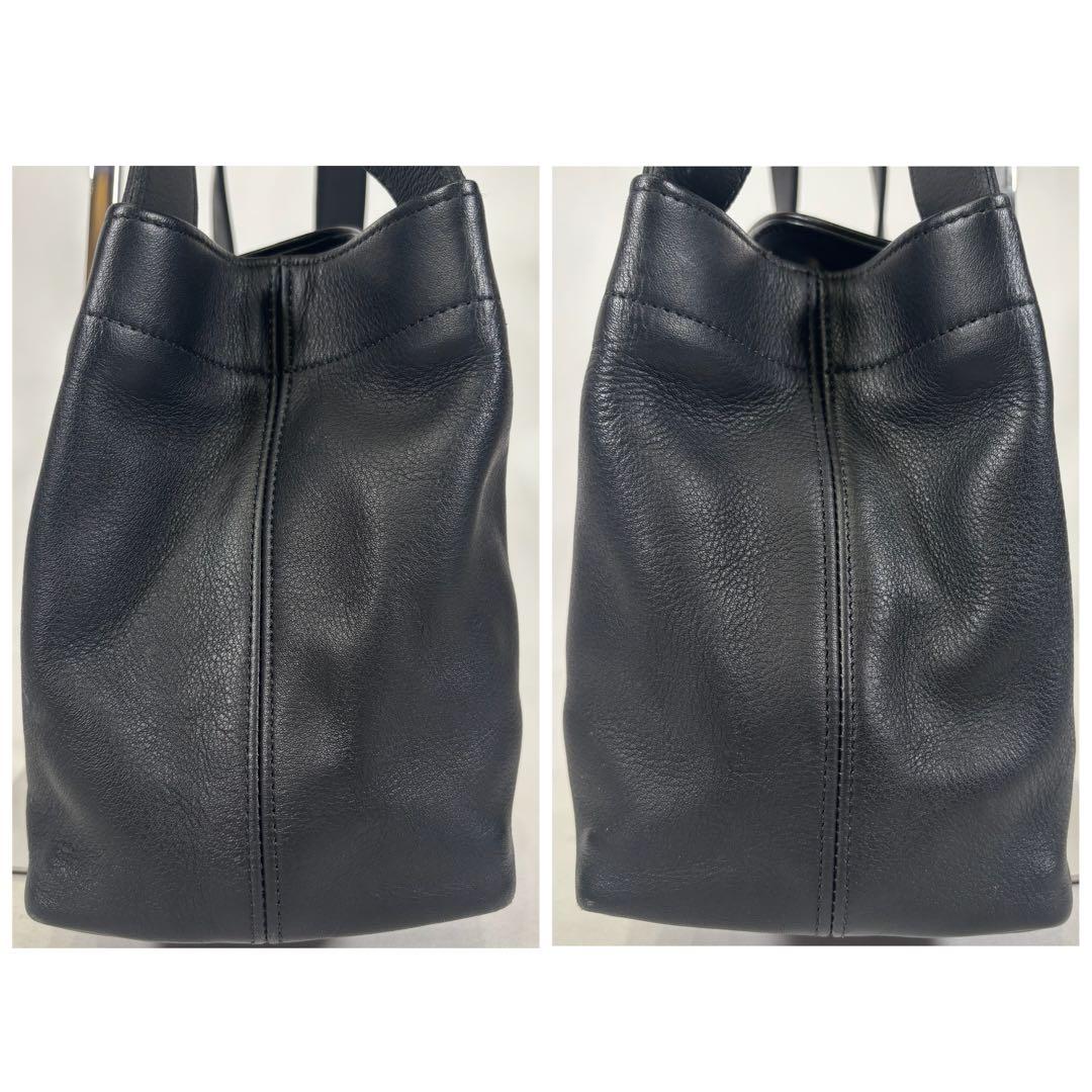 美品 コーチ オールドコーチ ハンドバッグ テラスバッグ ミニ レザー ブラック