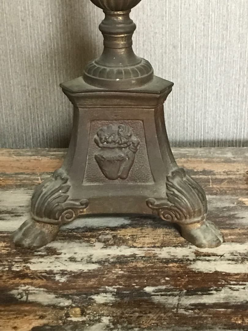 フランス　アンティーク　ブロンズ　キャンドルスタンド　燭台　ペア