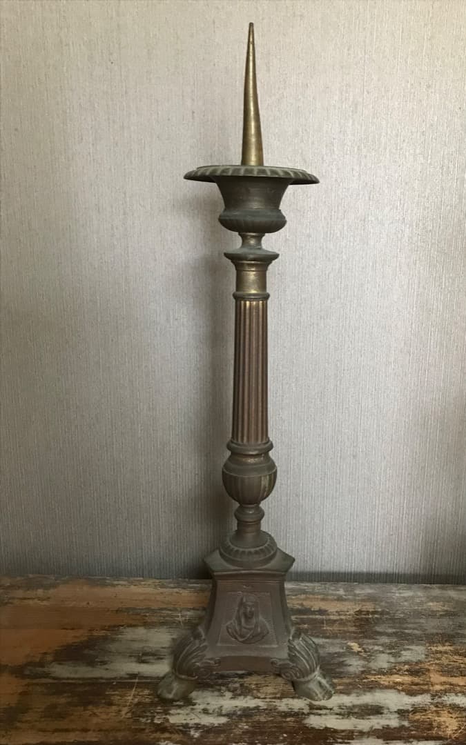 フランス　アンティーク　ブロンズ　キャンドルスタンド　燭台　ペア