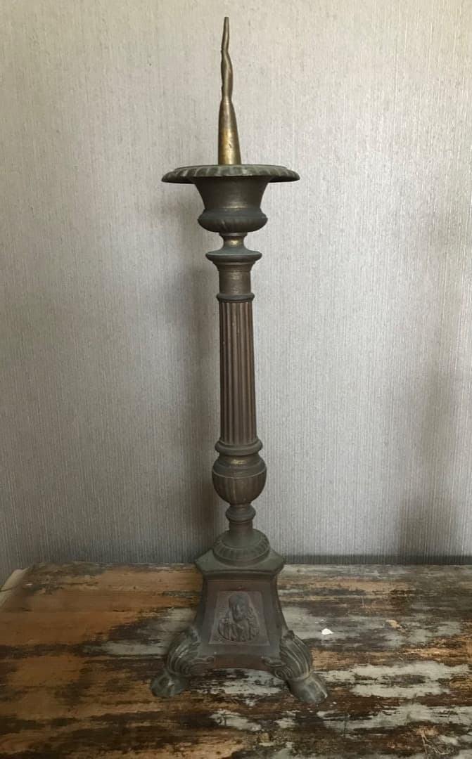 フランス　アンティーク　ブロンズ　キャンドルスタンド　燭台　ペア