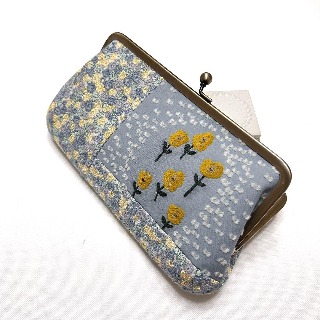 ミナペルホネンハンドメイド⭐️ちょっと特別ながま口　親子長財布スカイフル　バラード