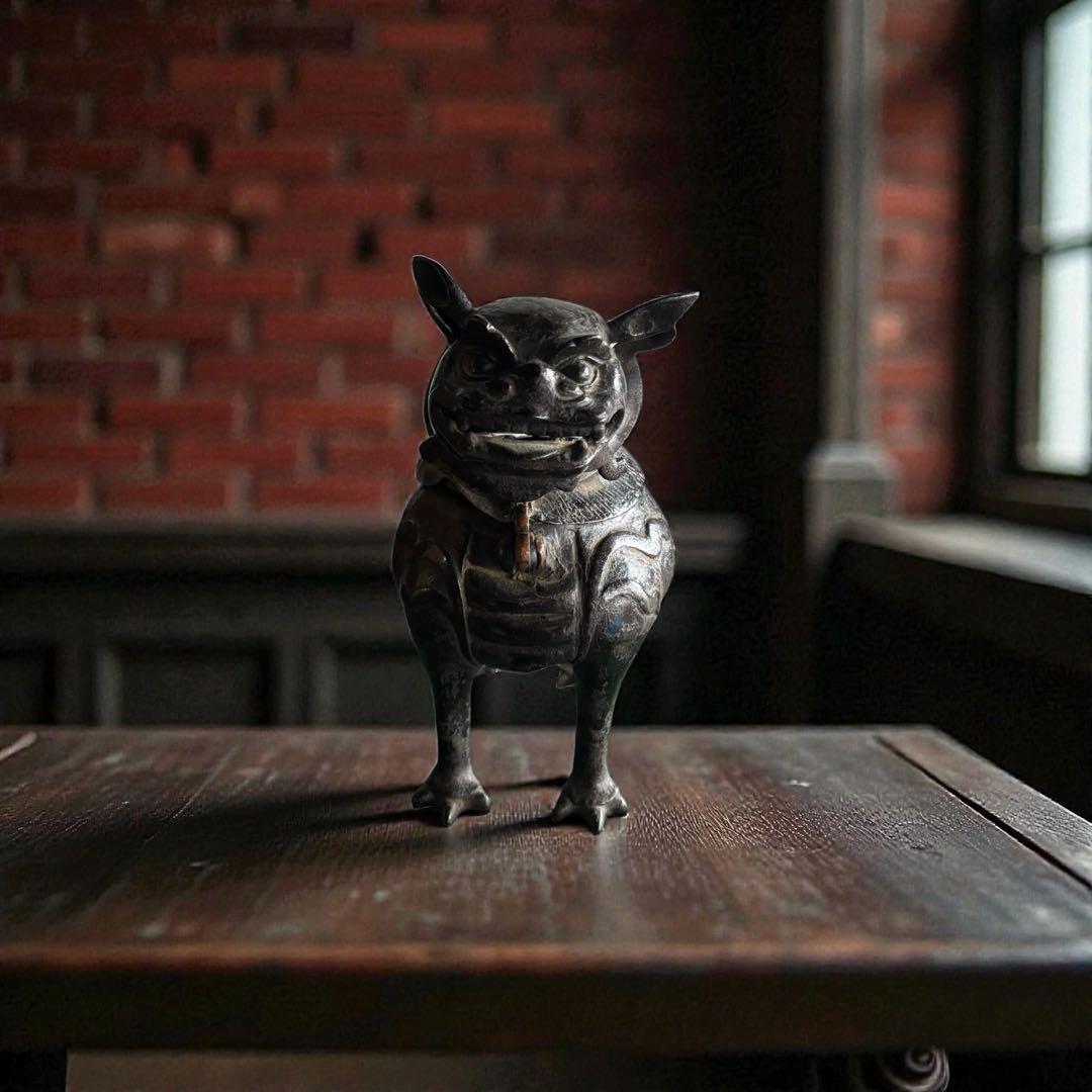 M*i様 時代 銅獅子香炉/中国古玩 香道具 銅製 骨董品 時代品 美術品 古美