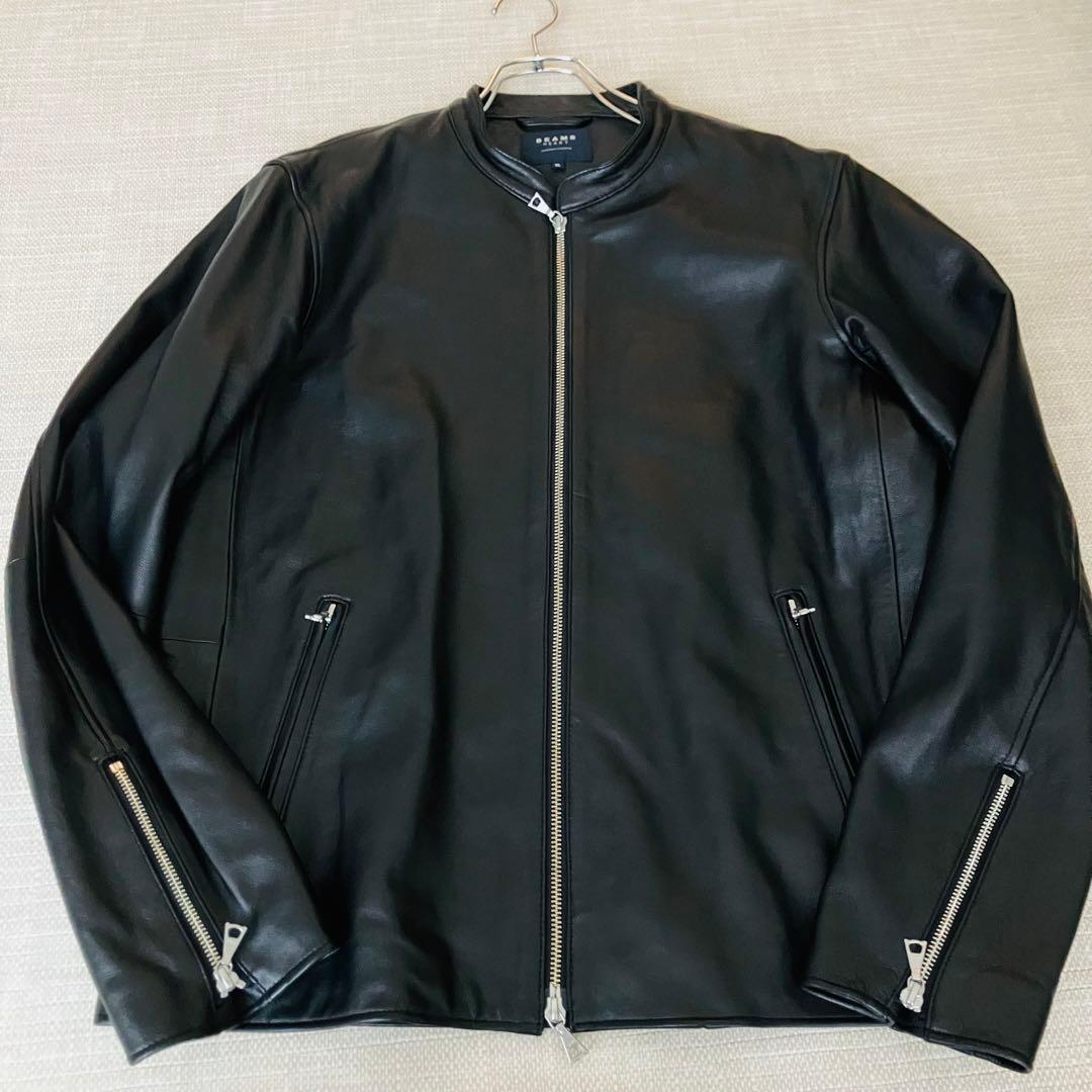【美品】ビームスハート ライダースジャケット シングル ラムレザー 黒 XL