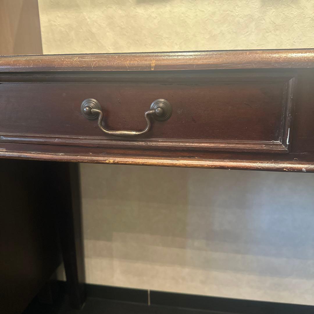 ⭐︎木製文机 ダークブラウン 引き出し2つ⭐︎