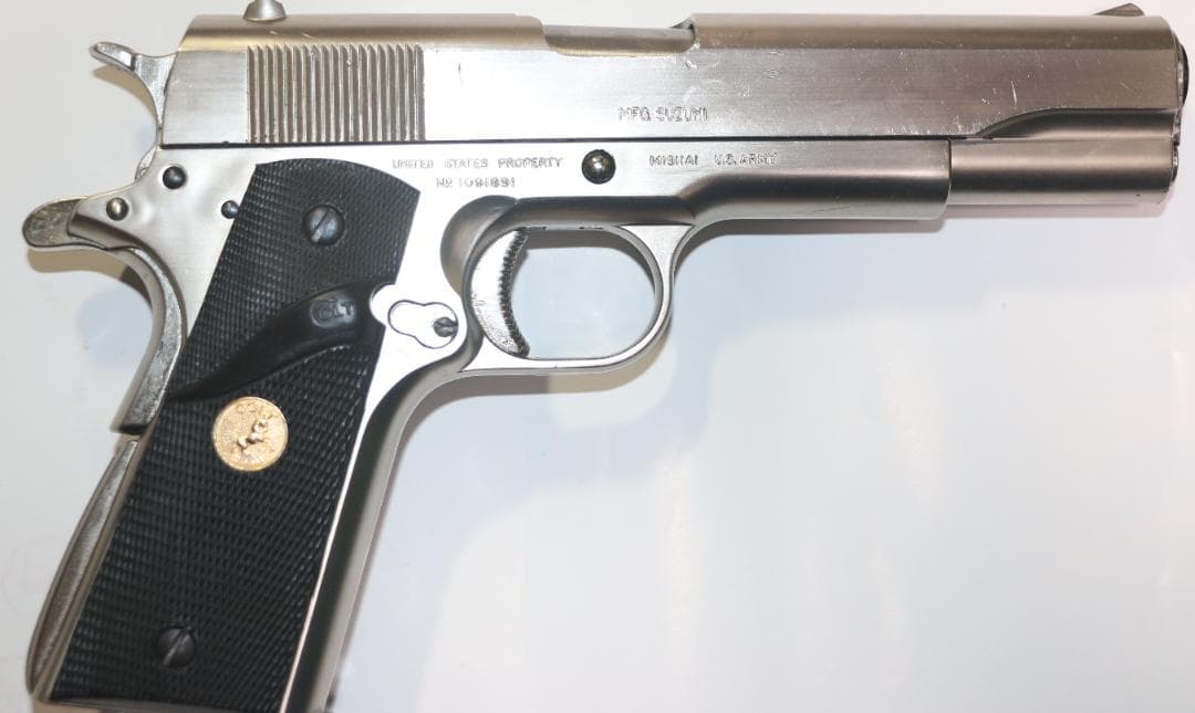 超希少！スズキ製作所ABS樹脂製モデルガン コルトガバーメント銀　SPG 合法品