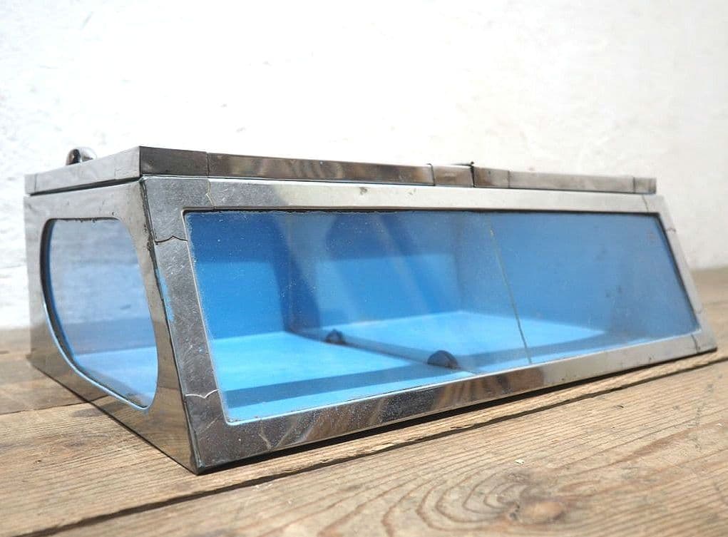 1328 昭和レトロな駄菓子屋のガラスケース　飾り棚　陳列棚　ビンテージ　古家具