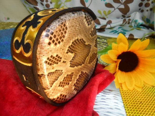 新品未使用(送料無料)盛嶋風チーガ(木製)を蛇皮強化チーガへ