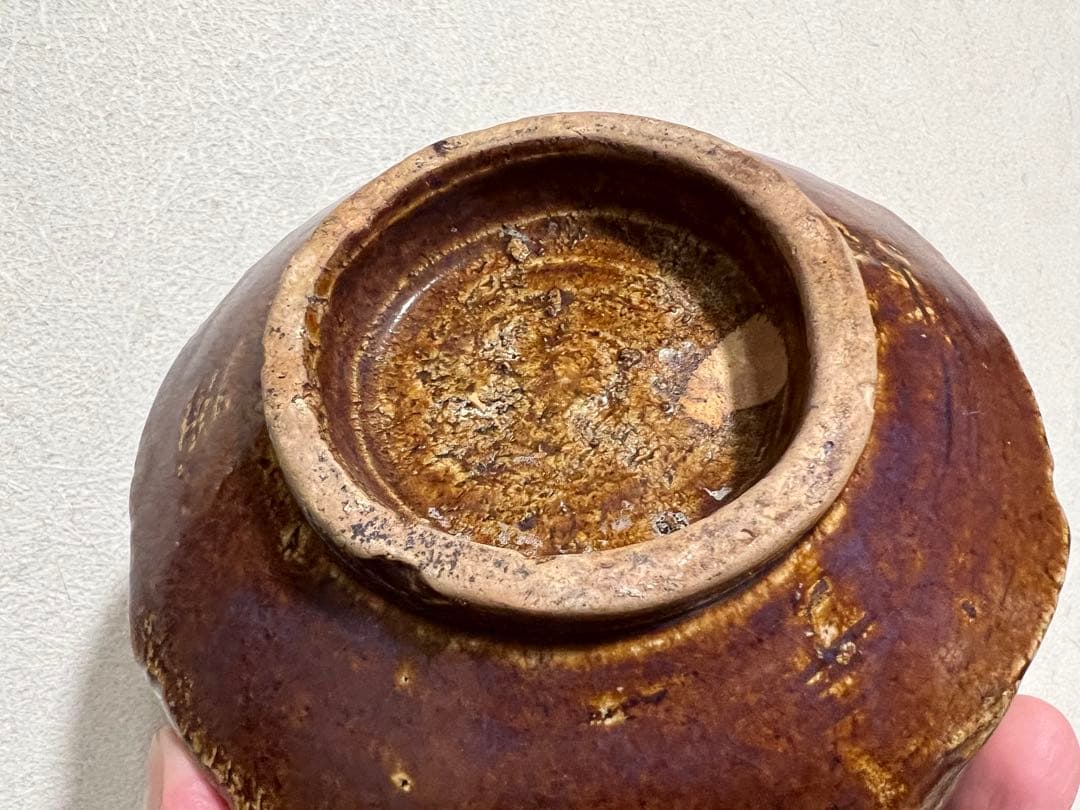 李朝 面取 小壺 飴釉 卯の浮 花入 鑑賞陶器 朝鮮 高麗 骨董 古美術