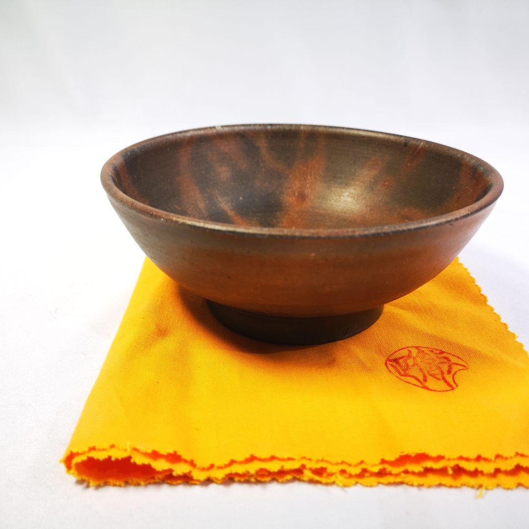 備前焼 岡本徹正 茶碗 てつ銘 銘印在 2個セット /共箱 栞 黄布 茶道具