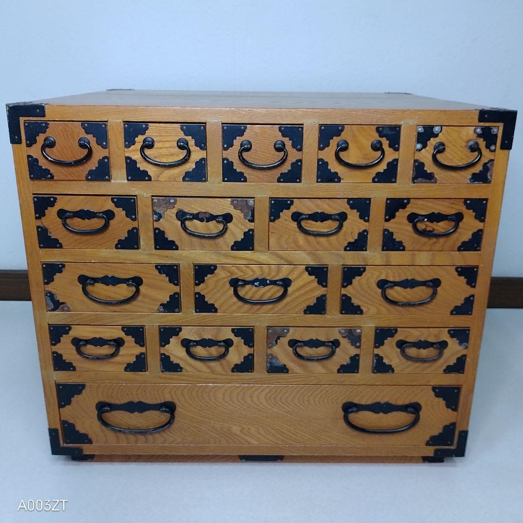 薬箪笥 薬箱 小引き出し 小物入れ 昭和レトロ 5段 17杯