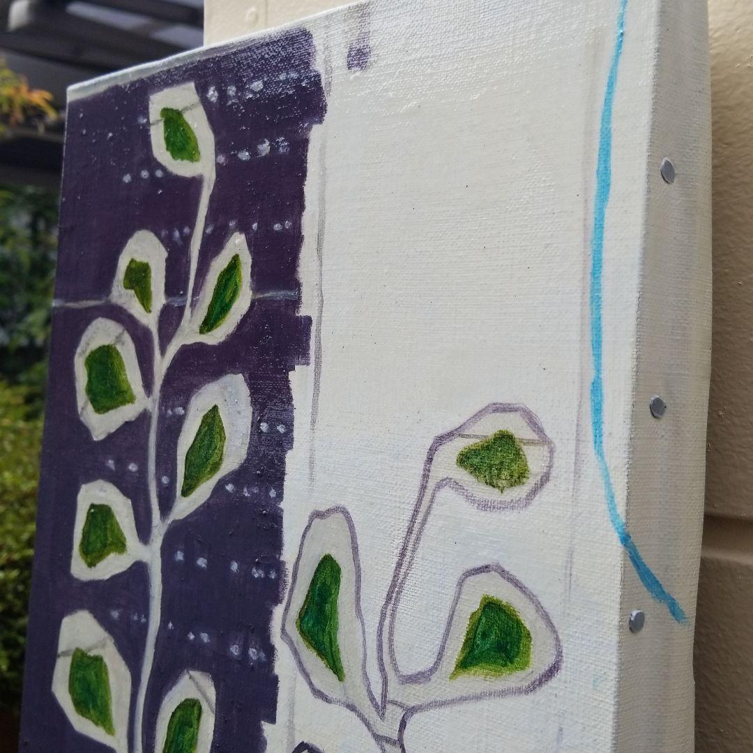 油絵　専用　だいぶ伸びている葉っぱすごく伸びている葉っぱ　　わびさびモダンアート