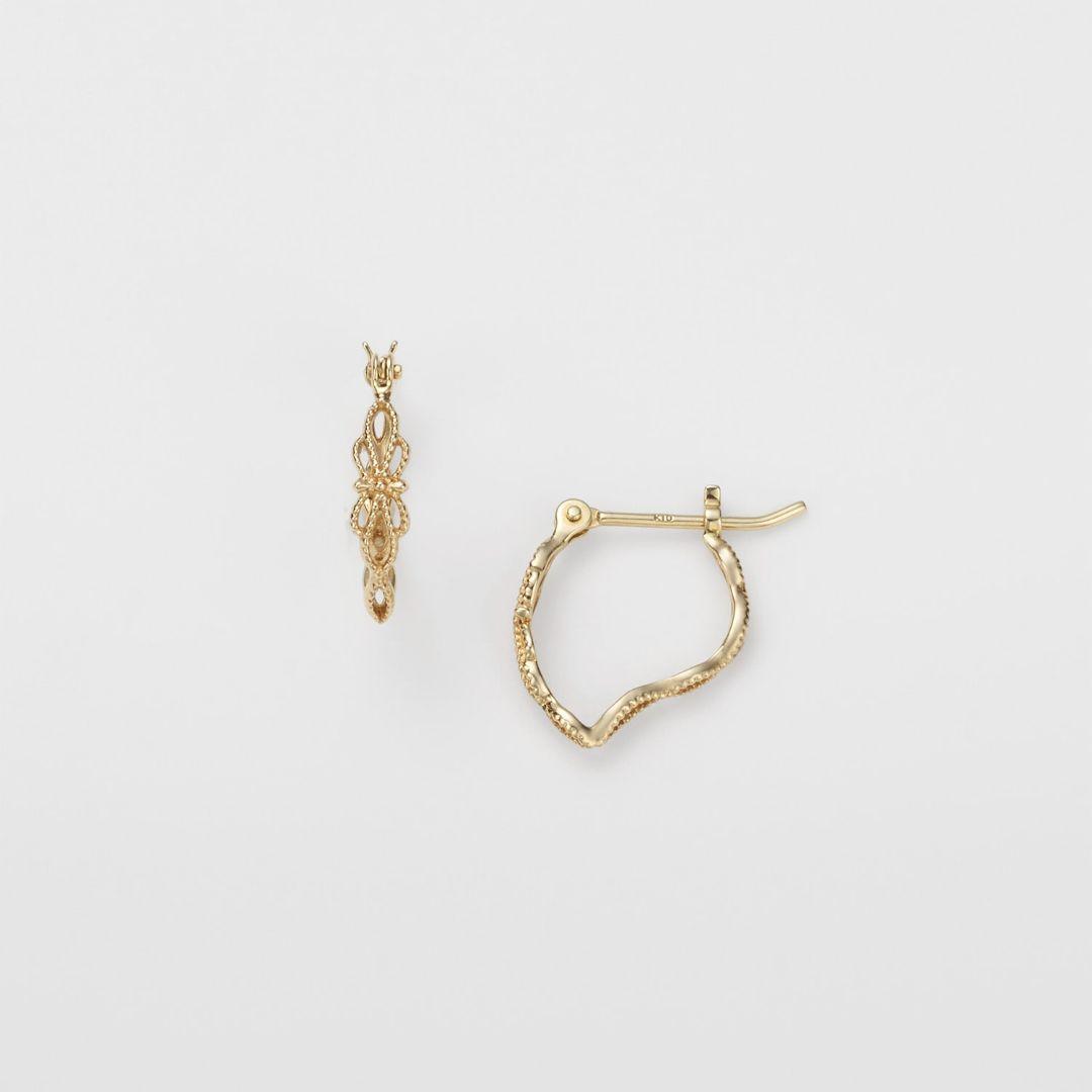 agete　K10ゴールド　フープピアス