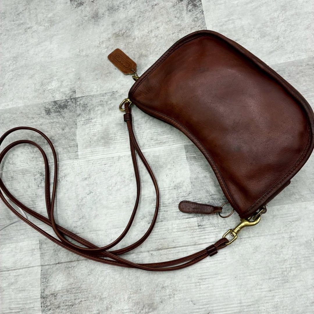 希少 良品 オールドコーチ ショルダーバッグ クロスボディ ハーフムーン レザー