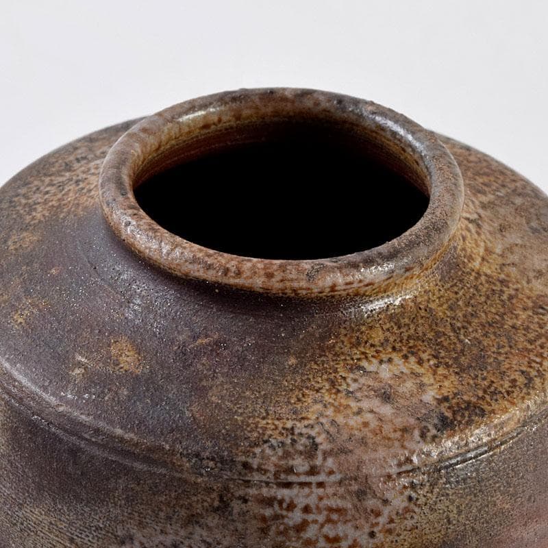 茶道具　備前焼　木村陶峰造　茶入　仕覆付　共箱　V　8750