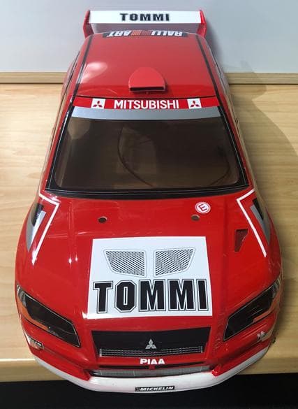 タミヤ　三菱ランサーエボリューション７ WRC 塗装済みボディ 電飾つき