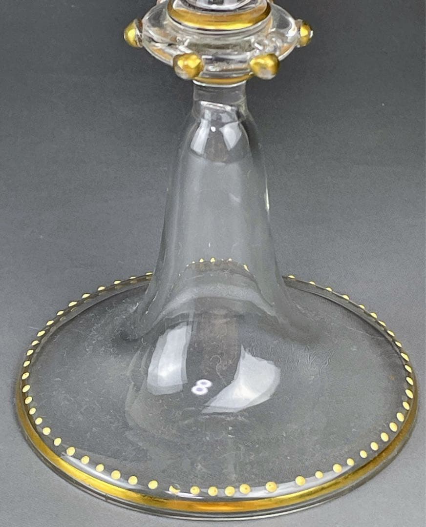 【希少】モーゼル エナメル盛 金彩 ワイングラス 金盛り エナメル彩 フランス