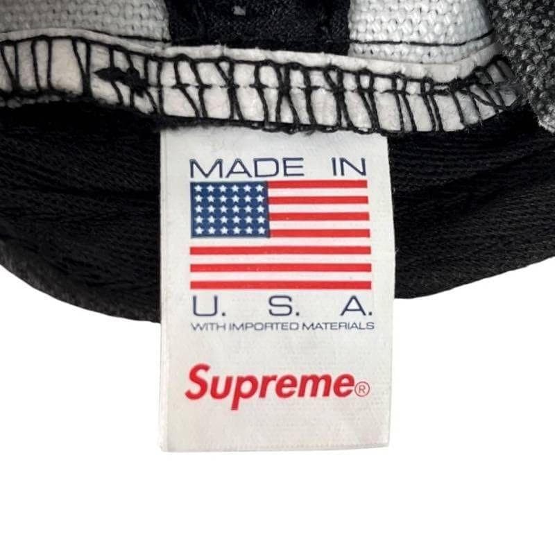 ●3120_1 Supreme キャップ ピグメント Sロゴ 6パネル 黒