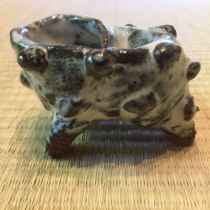 【美品】茶道具・蓋置・萩焼サザエ｜守繁徹造・共箱・共布・略歴付き