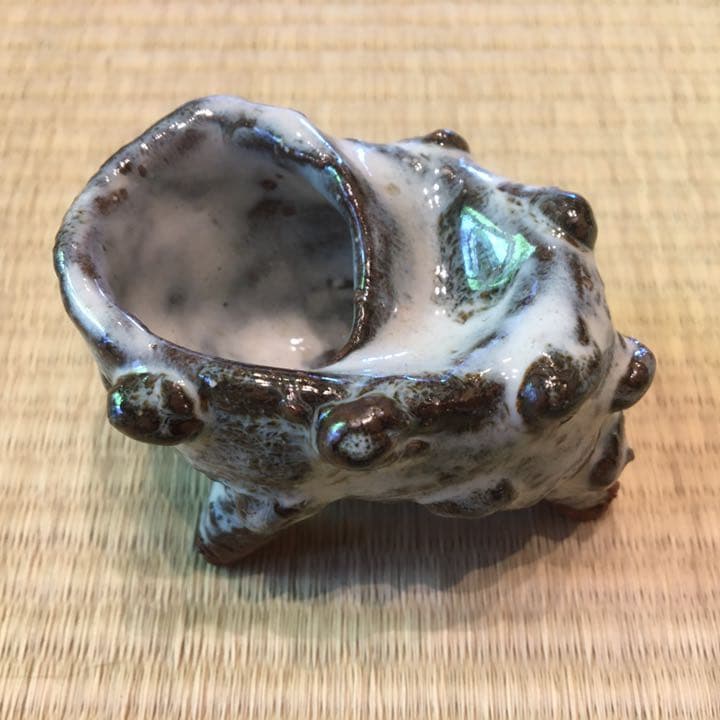 【美品】茶道具・蓋置・萩焼サザエ｜守繁徹造・共箱・共布・略歴付き