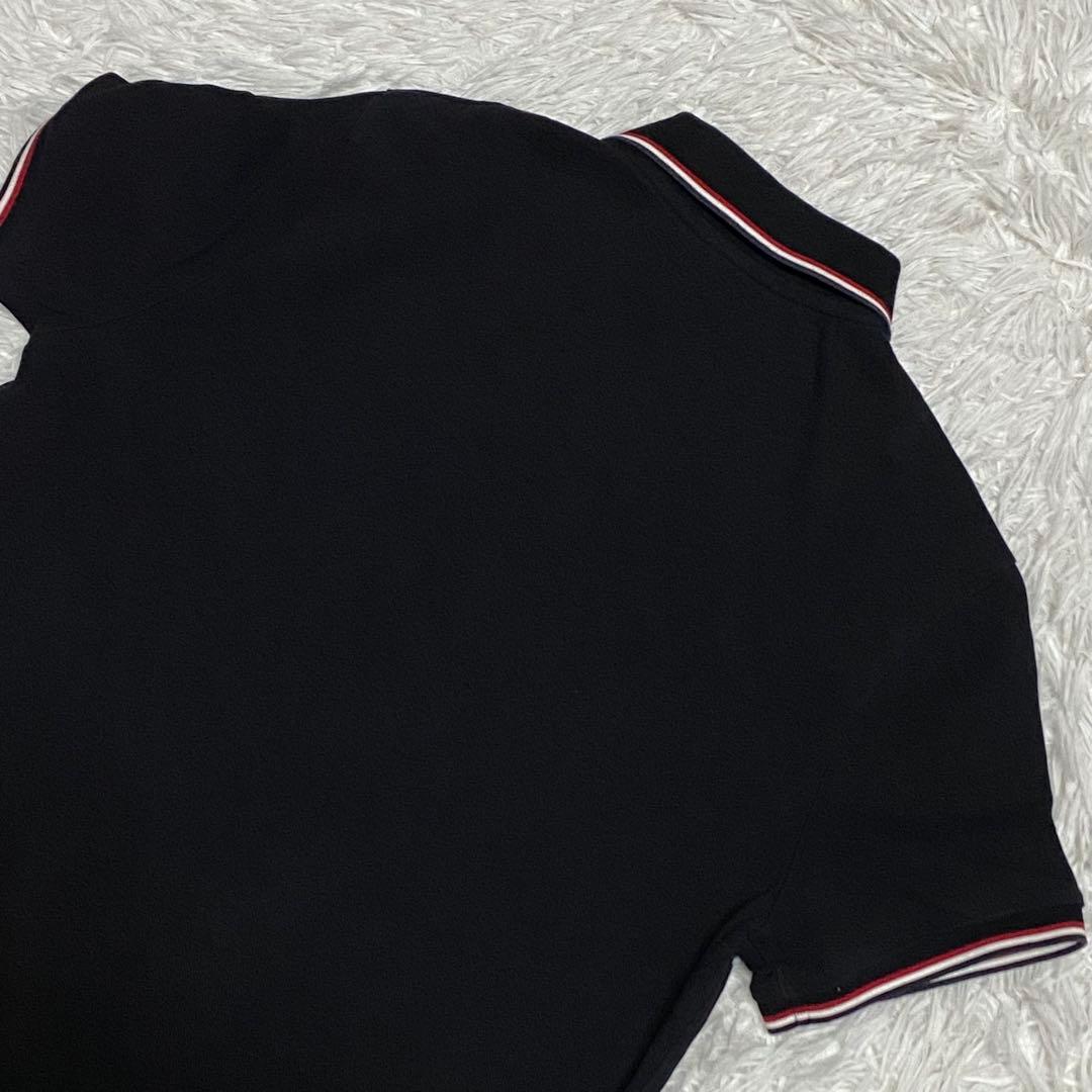 【美品】MONCLER・モンクレール・ポロシャツ・黒・赤・白・M・替えボタン