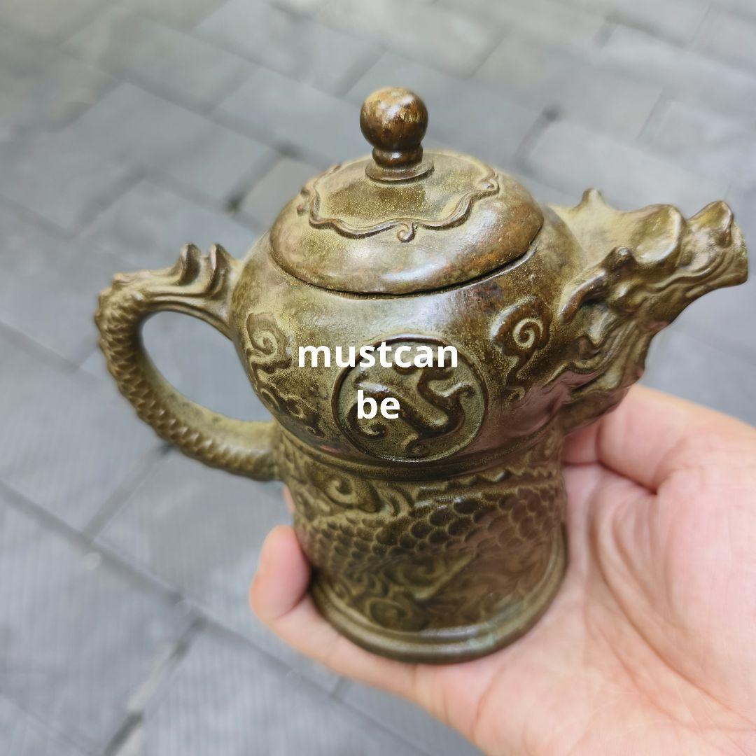 銅器 竜紋竜茶壺 酒壺 茶道具 装飾品 工芸品 置物