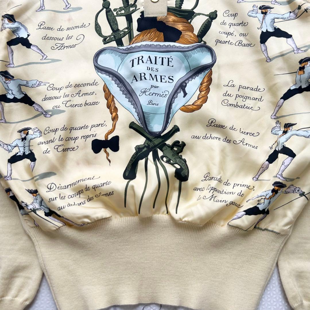 エルメス シルク 長袖シャツ ニット ポロ セリエボタン 40 ヴィンテージ